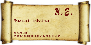 Muzsai Edvina névjegykártya